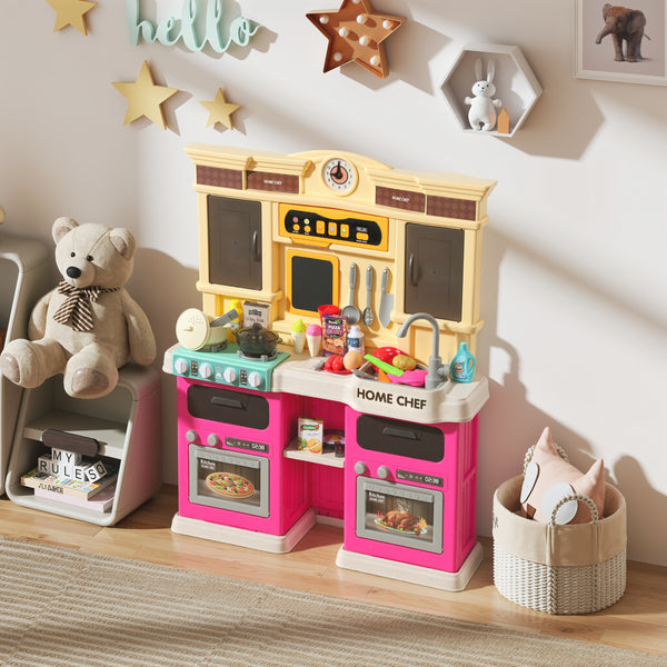Cuisine pour enfant avec sons, lumières et accessoires, rose