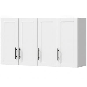Armoire murale de salle de bain 35 po avec 3 portes et tablette ajustable, blanc