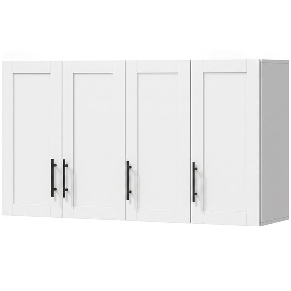 Armoire murale de salle de bain 35 po avec 3 portes et tablette ajustable, blanc