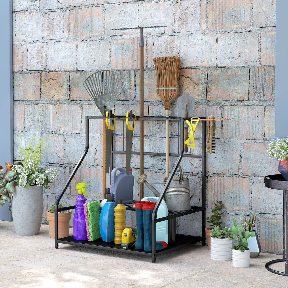 Tour de rangement pour outils de jardin à 3 niveaux