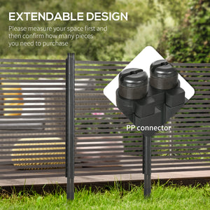 Clôture de jardin métallique à piquets, marron