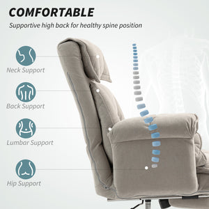 Chaise de bureau à dossier haut inclinable avec repose-pieds et roulettes pivotantes