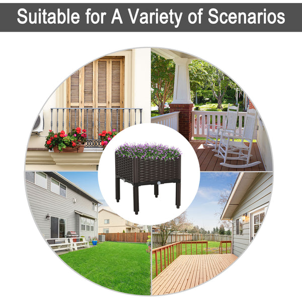 Potager surélevé en PP, marron