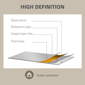 Round mirror with decorative metal frame, black