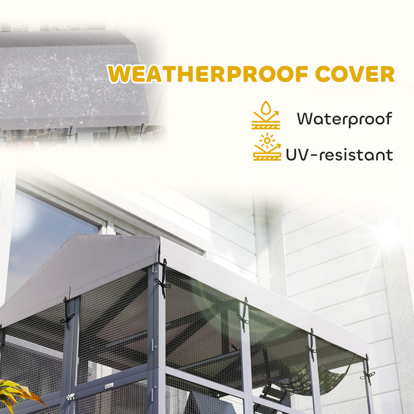 Enclos avec fond anti-fugue et nettoyage facile, gris