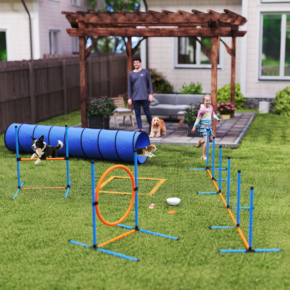 Dog Agility Training Equipment, 8PCS Dog Obstacle Course Starter Kit with Carrying Bag