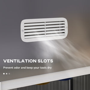 Abri de jardin galvanisé avec étagères réglables, double porte coulissante et aérations