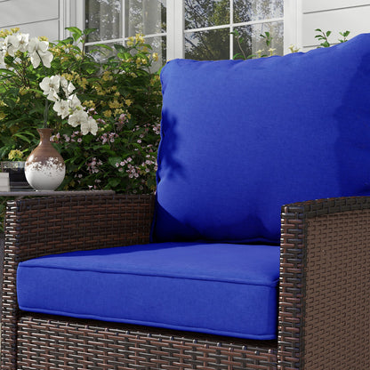 Lot de 4 coussins de rechange pour chaise de patio avec dossier, bleu marine