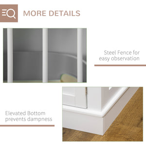 Meuble cage de 31" avec trois portes, blanc