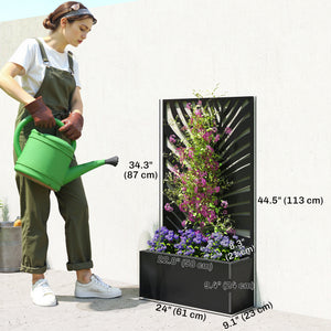 Jardinière métallique avec treillis pour plantes grimpantes