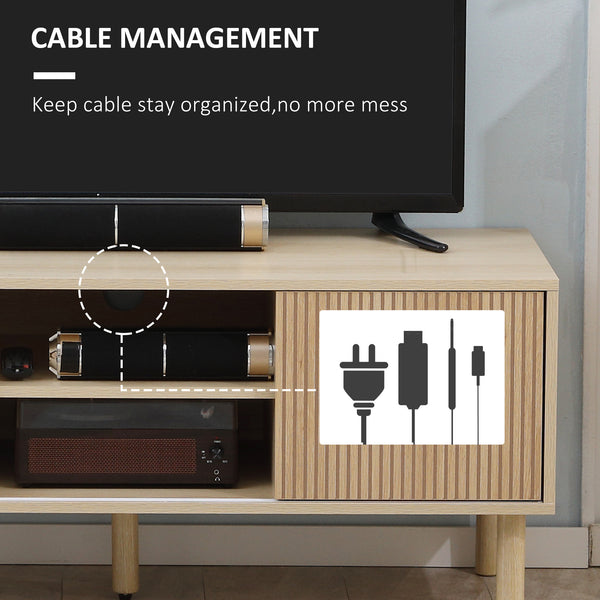 Meuble moderne pour téléviseurs jusqu'à 50 pouces, couleur naturelle