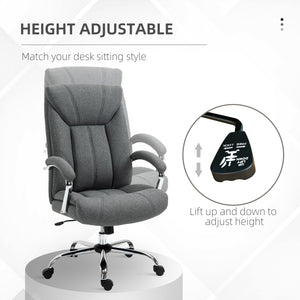Swivel office chair with high back, grey