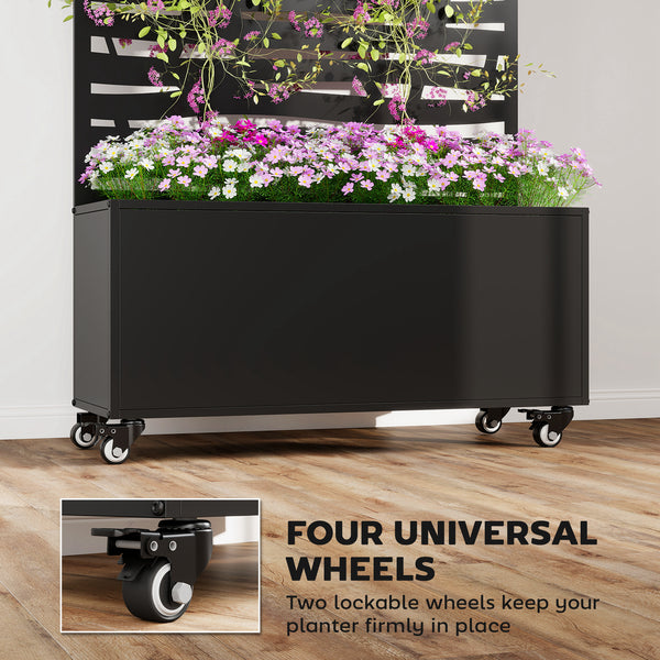 Metal planter with trellis