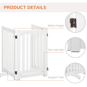 Barrière pour animaux de compagnie en bois autoportante avec 3 panneaux pliables