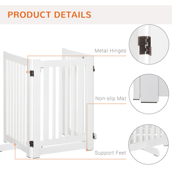 Barrière pour animaux de compagnie en bois autoportante avec 3 panneaux pliables