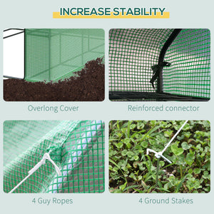 Portable greenhouse with 18 shelves and roll-up door