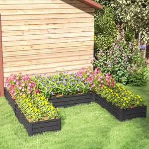 Jardinière surélevée en acier, lot de 5 grandes jardinières 2,4 x 2,4 x 30 cm, gris foncé