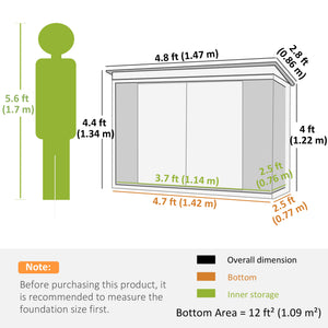 Abri de jardin en métal avec double porte, noir