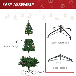 Sapin de Noël artificiel vert de 6 pieds avec décoration