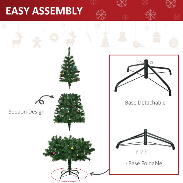 Sapin de Noël artificiel vert de 6 pieds avec décoration