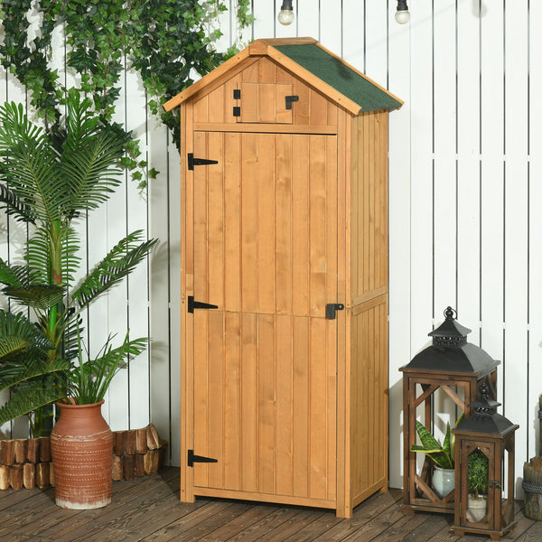 Abri de jardin avec 3 étagères, marron