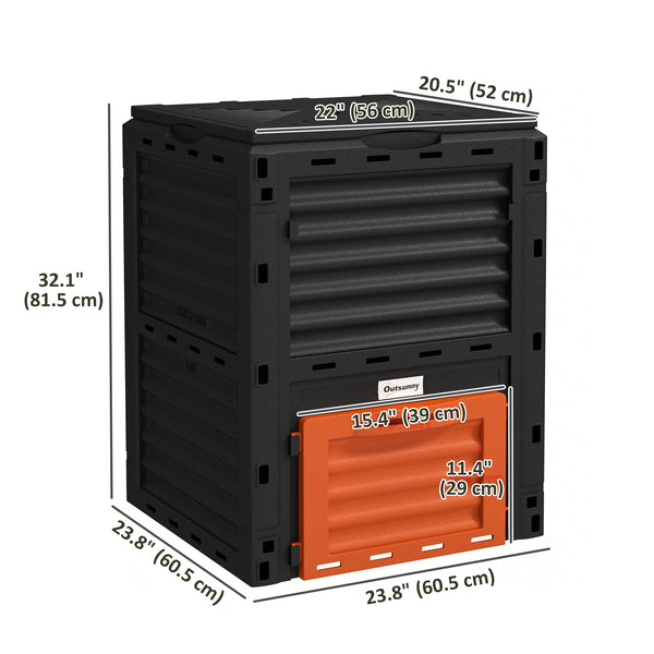 Composteur d'extérieur de 80 gallons (303 litres), orange