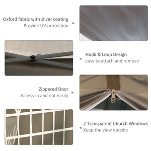 Tente pliante 10 x 10 avec sac de transport à roulettes, beige