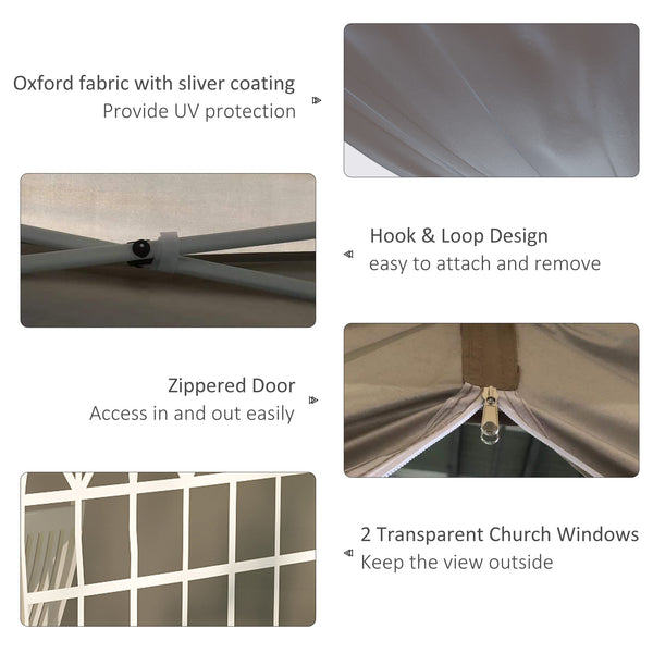 Tente pliante 10 x 10 avec sac de transport à roulettes, beige