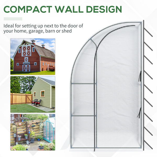 7' x 4' x 7' Garden Greenhouse with Roll-Up Door, Ideal for Plants, Herbs, Vegetables, White