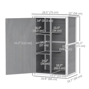 Garden shed with asphalt roof, grey