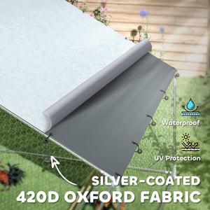 Grand poulailler métallique avec housse imperméable et résistante aux UV