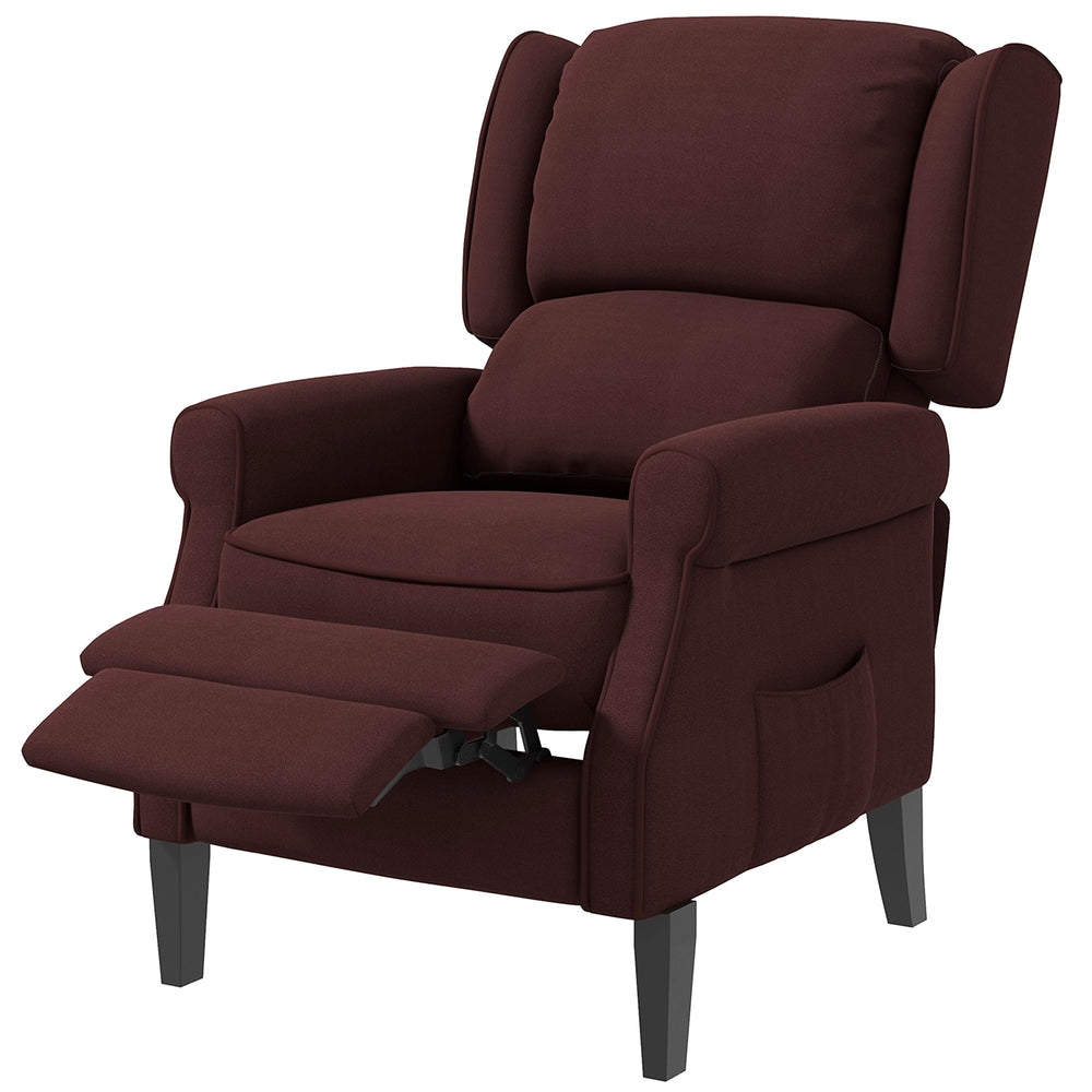 Fauteuil inclinable à dossier relevable de massage, marron