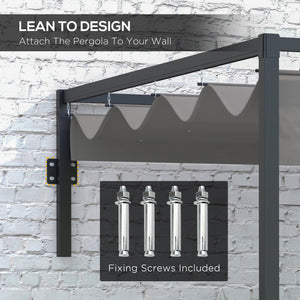 Pergola 10' x 10' avec toit rétractable en métal pour barbecue, jardin, patio, terrasse