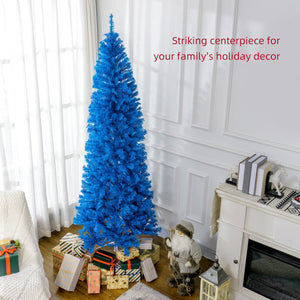 Sapin de Noël artificiel bleu de 7 pieds