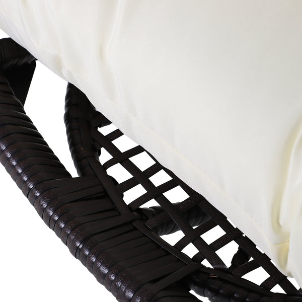 Fauteuil suspendu en rotin avec coussin trapézoïdal