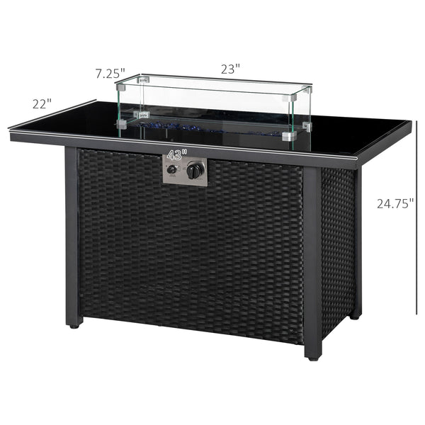 Table foyer au propane 50 000 BTU, noir