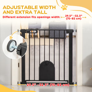 Barrière de sécurité extra large avec petite porte, noire
