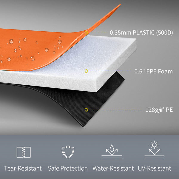 Soozier 12ft Trampoline Replacement Pad Trampoline Spring Cover EPE Foam Light Orange