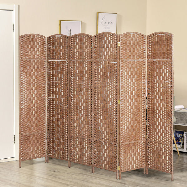 Cloison de séparation pliable avec 6 panneaux, couleur naturelle