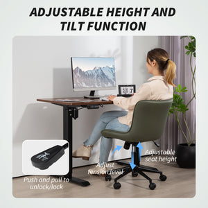 Office chair without armrests, dark green.