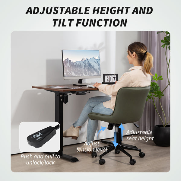 Office chair without armrests, dark green.