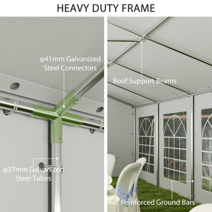 Outsunny 20' x 40' Party Tent, Outdoor Canopy Tent with 12 Removable Sidewalls for Parties, Weddings, Events