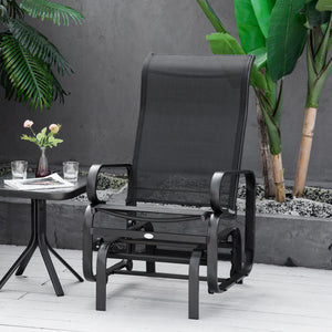 Fauteuil à bascule en tissu mesh respirant, noir
