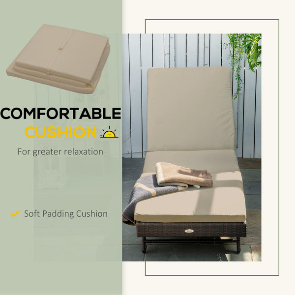 Chaise longue en osier inclinable avec dossier réglable sur 5 niveaux
