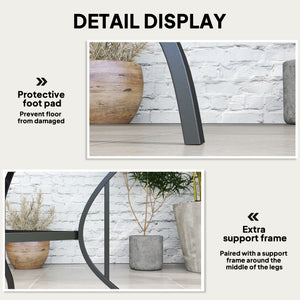 Table de jardin carrée avec trou pour parasol, gris foncé