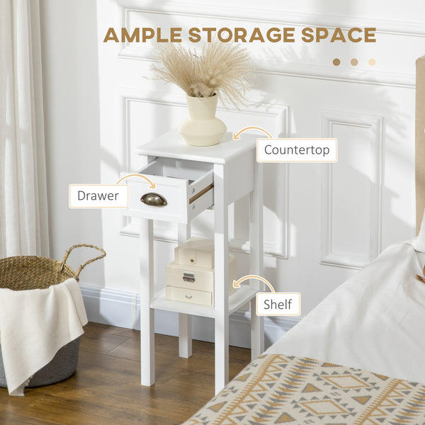 Lot de 2 tables d'appoints à 2 niveaux, blanche