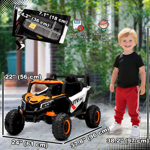 Voiture électrique 12 V avec télécommande, UTV électrique à batterie avec suspension à ressorts, orange