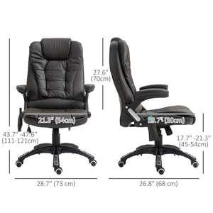 Fauteuil de bureau, chauffante, ergonomique, massante, pivotante, vibrante en similicuir