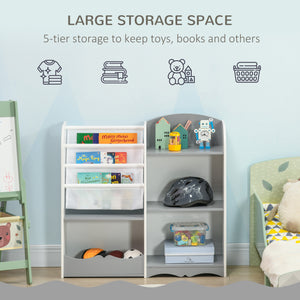 Kids Toy Storage Shelf for Bedroom, Playroom, Nursery, Gray