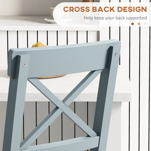 Set of 2 wooden bar stools, grey